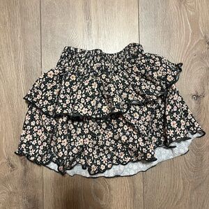 Zara Black and Pink Floral Skirt